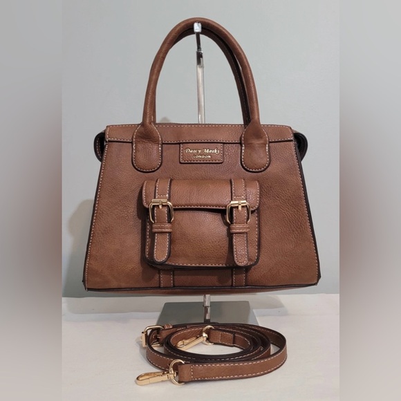 Darcy Marks Handbags - Darcy Marks London Satchel Crossbody Bag Brown Vegan Leather